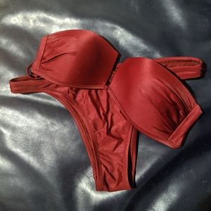 Bandeau Swimwear Bikini Burgundy